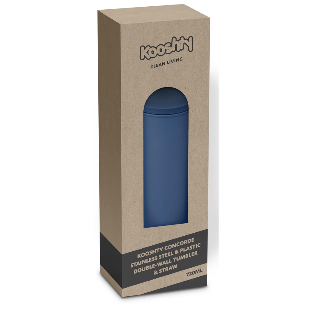 Kooshty Concorde Stainless Steel & Plastic Double-Wall Tumbler & Straw - 720ml