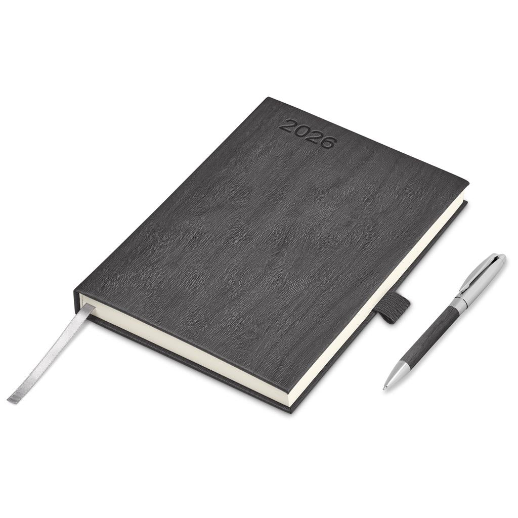 Altitude Oakridge A5 2026 Diary & Pen Set - Grey