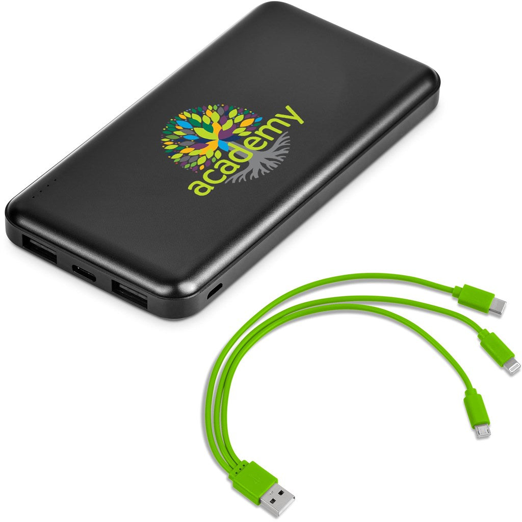 Kingpin Black 10 Compact Power Bank -  10,000mAh - Lime