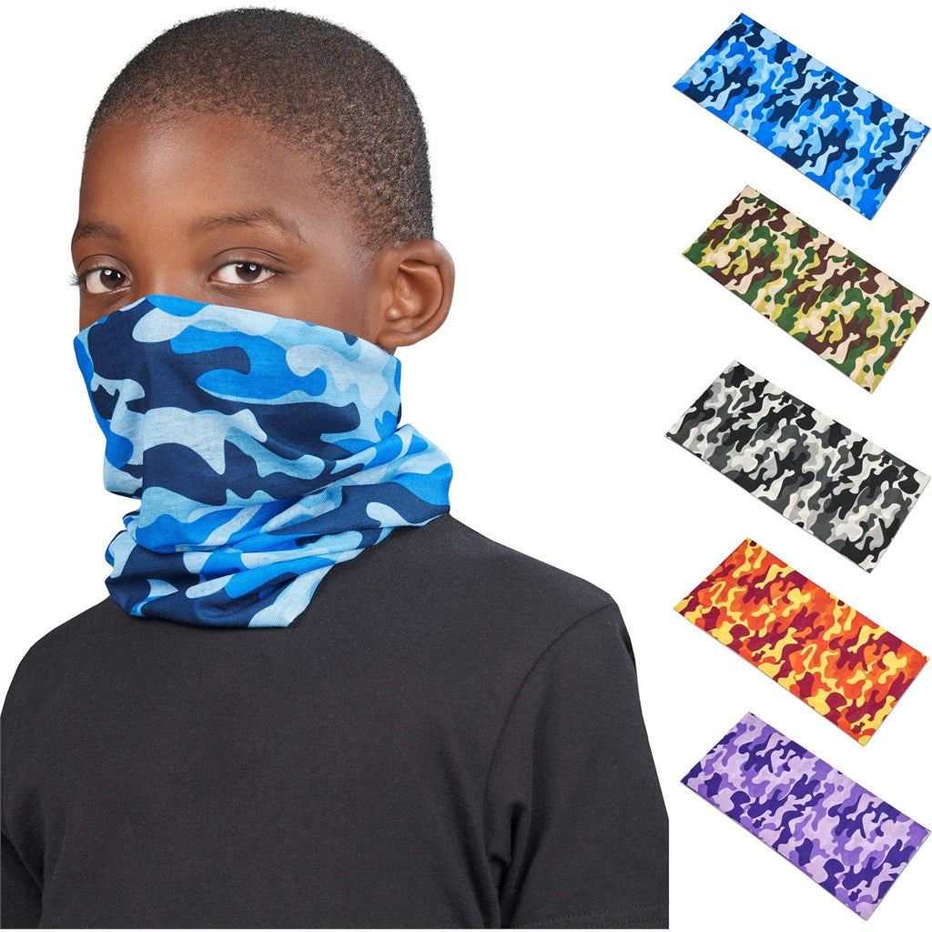 Kids Camo Flexi Tubular Bandana - Blue