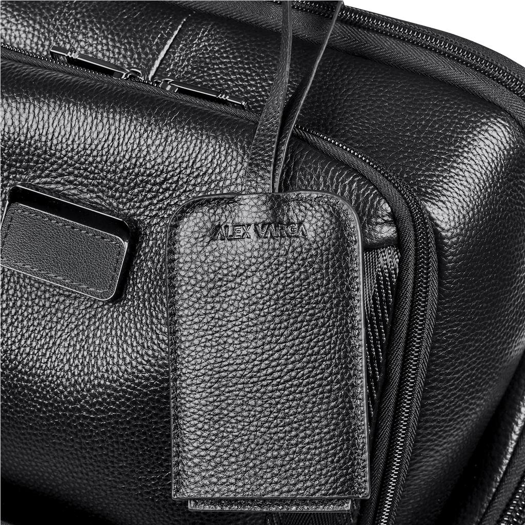 Alex Varga Portofino Leather Laptop Bag - Black