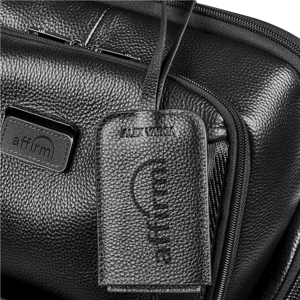 Alex Varga Portofino Leather Laptop Bag - Black