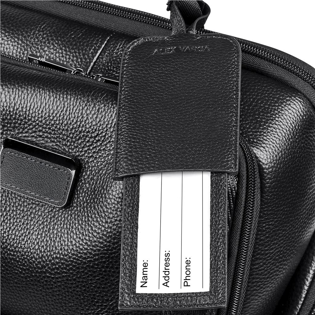 Alex Varga Portofino Leather Laptop Bag - Black