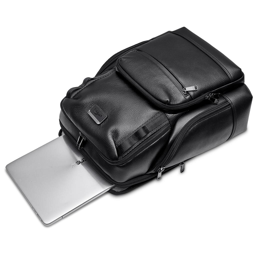 Alex Varga Portofino Leather Laptop Bag - Black