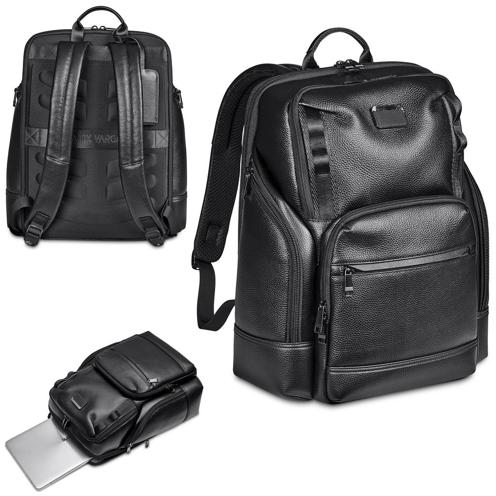 Alex Varga Portofino Leather Laptop Bag - Black