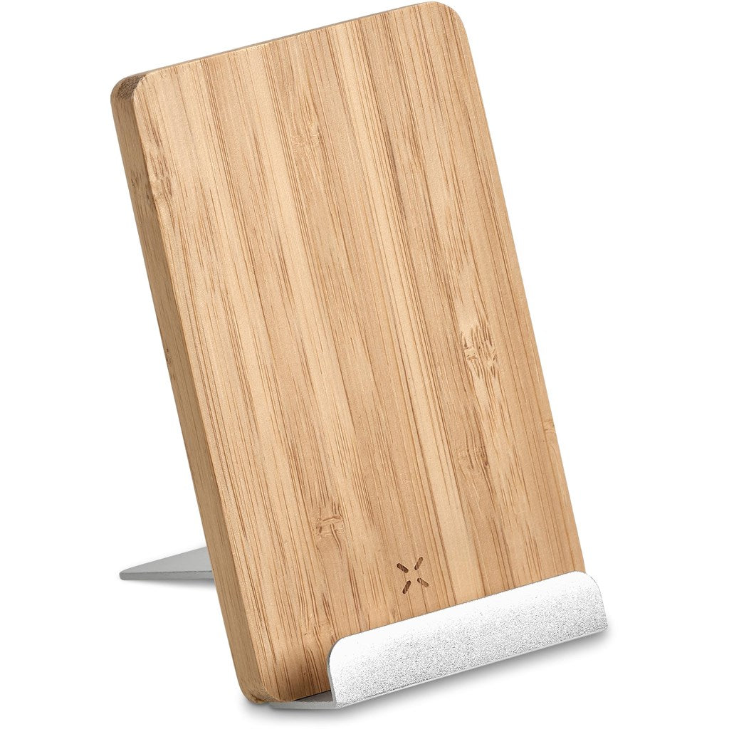 Okiyo Hakka Bamboo & Recycled Aluminium Wireless Charging Phone Stand