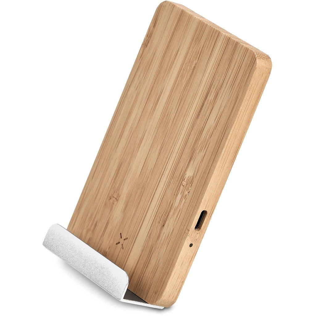 Okiyo Hakka Bamboo & Recycled Aluminium Wireless Charging Phone Stand