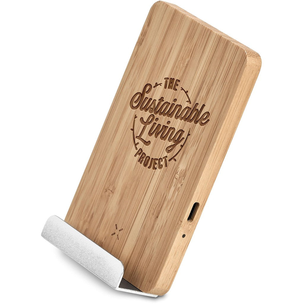 Okiyo Hakka Bamboo & Recycled Aluminium Wireless Charging Phone Stand