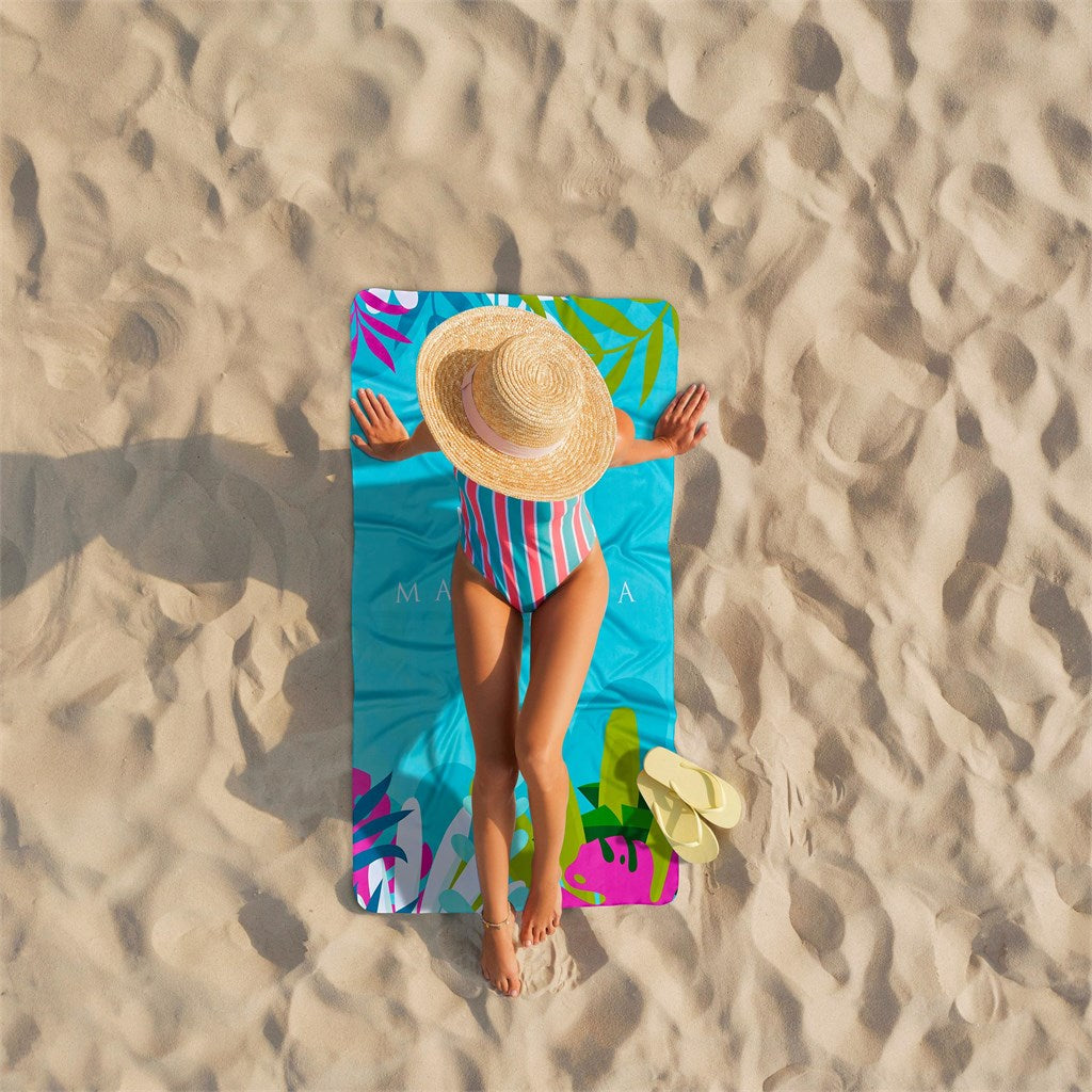 Pre-Printed Sample Hoppla Hula Beach Towel - Dual Branding