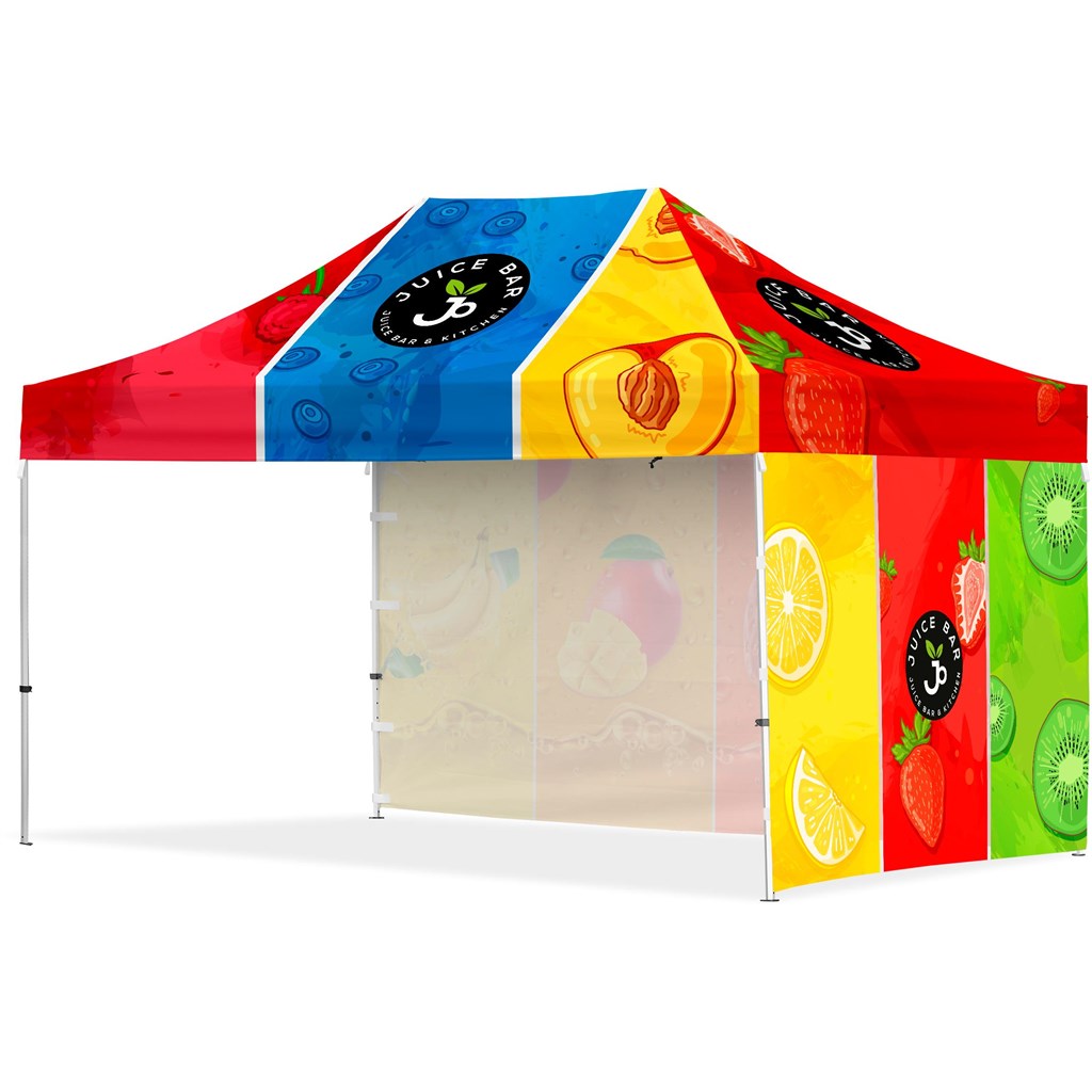 Coated Steel Sublimated Gazebo 4.5m x 3m 1 Long Full-Wall Skin 1 Short Full Wall Skins