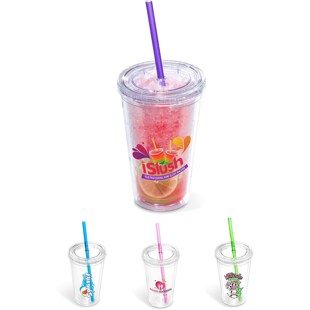 Malibu Double-Wall Frosted Straw Tumbler