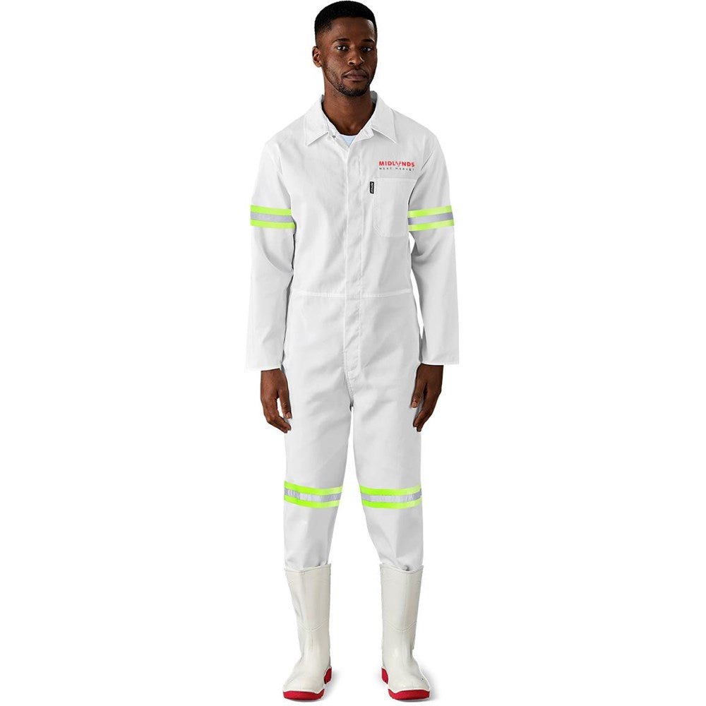 Safety Polycotton Boiler Suit - Reflective Arms & Legs - Yellow Tape