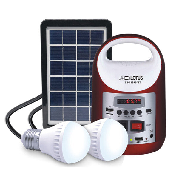 Home solar lighting system with USB Bluetooth Speaker