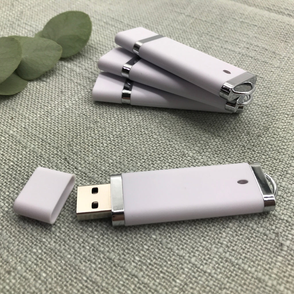 White usb. White flash drive