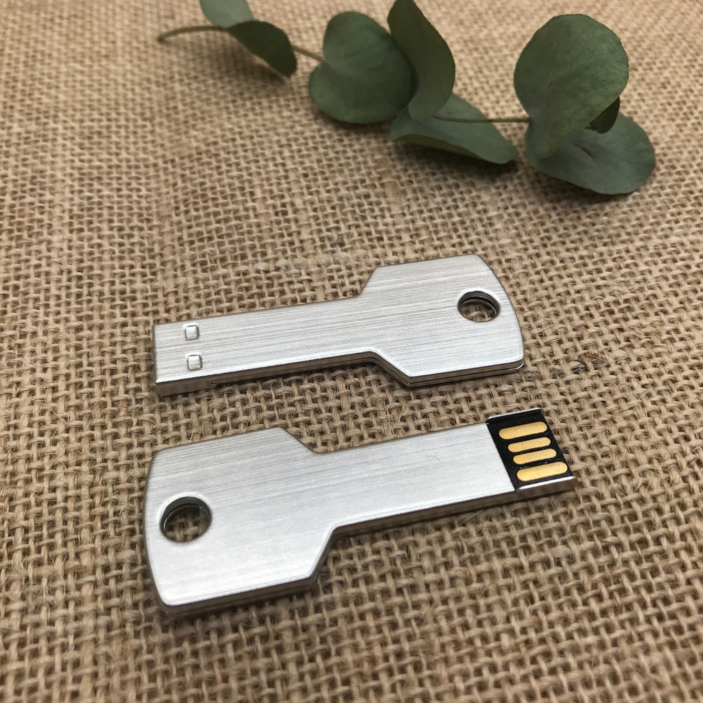 Silver metal key usb; key usb, key shape usb