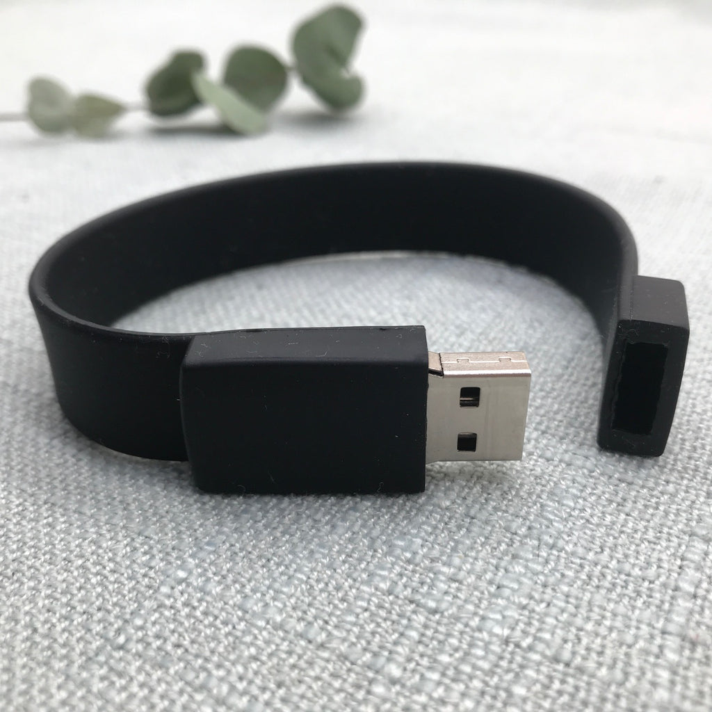 black wristband flash drive