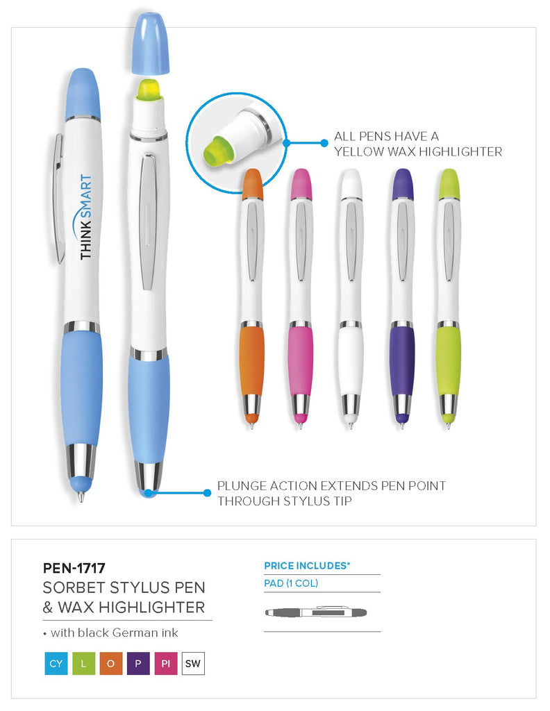 Sorbet Stylus Highlighter Pen & Wax Highlighter