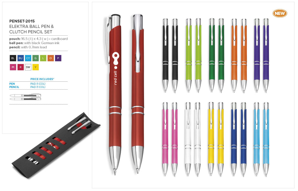 Elektra Ball Pen & Clutch Pencil Set