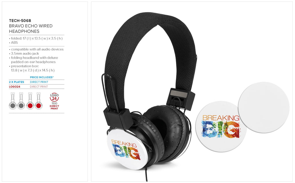 Bravo Echo Wired Headphones